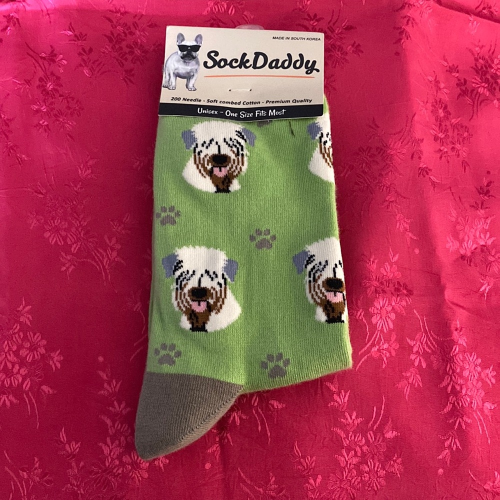 NWT soft coated wheaten terrier socks